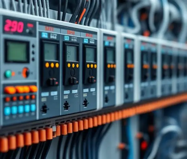 Painel de automação industrial com CLP