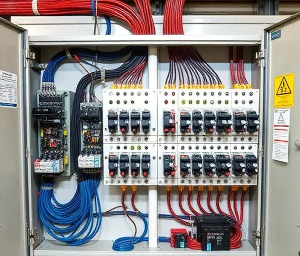 Montagem de painel elétrico de comando e força