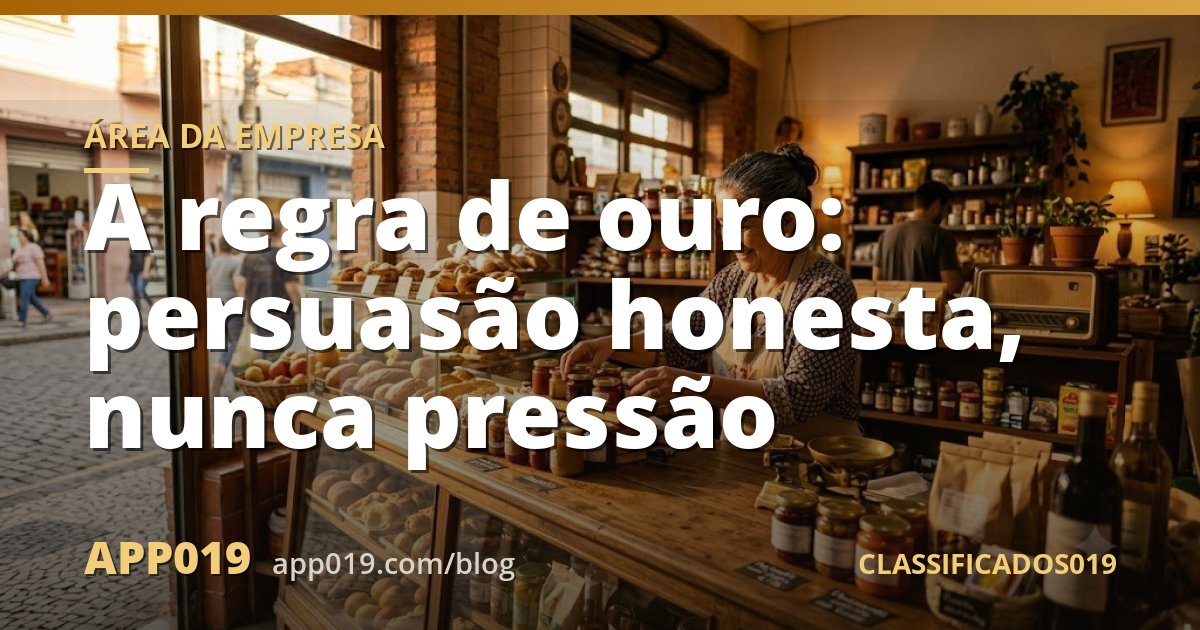 A regra de ouro: persuasão honesta, nunca pressão