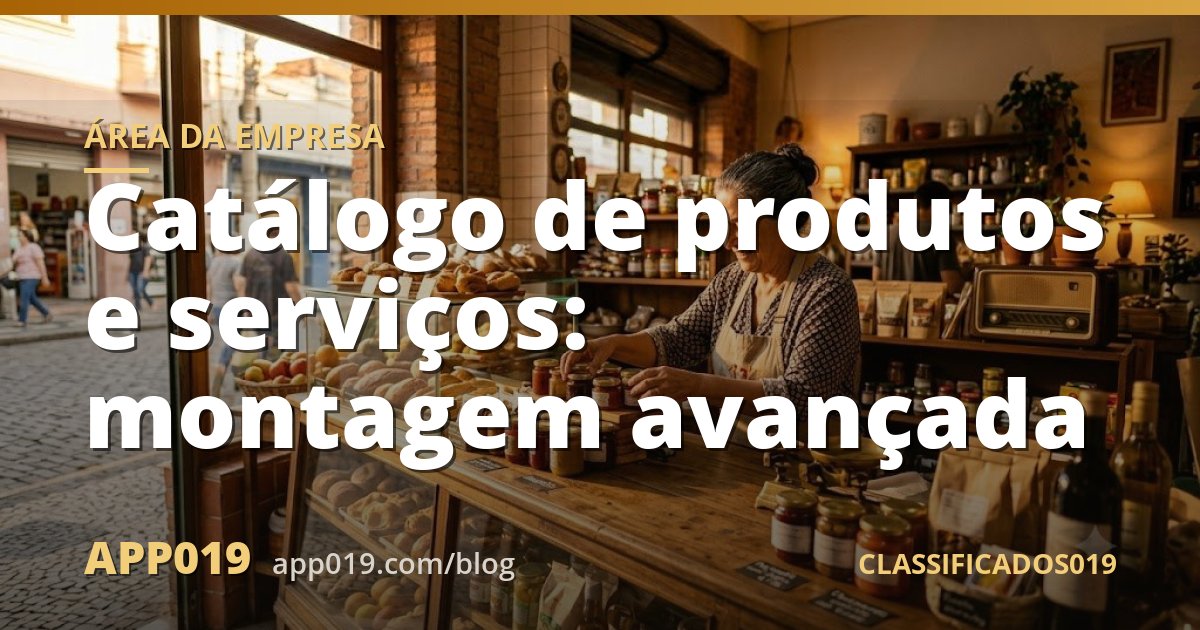 Catálogo de produtos e serviços: montagem avançada