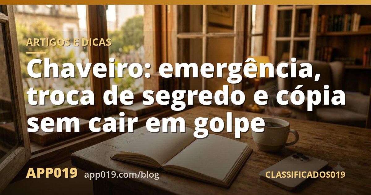 Chaveiro: emergência, troca de segredo e cópia sem cair em golpe