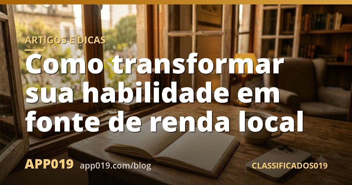 Como transformar sua habilidade em fonte de renda local