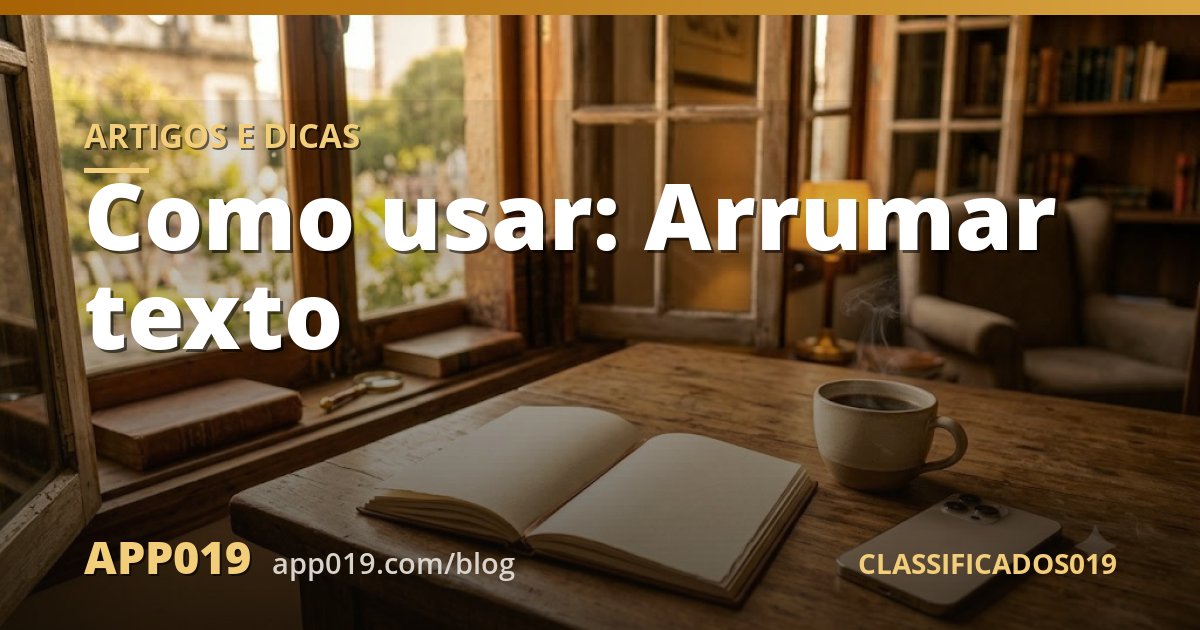 Como usar: Arrumar texto