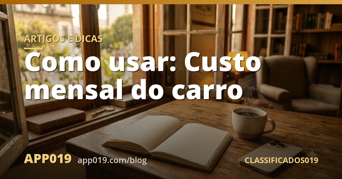 Como usar: Custo mensal do carro