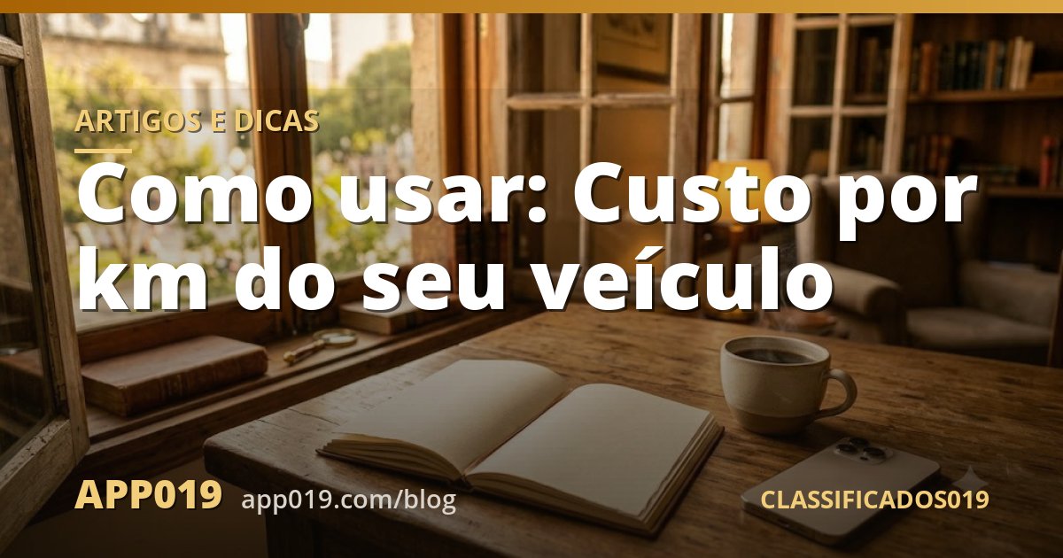 Como usar: Custo por km do seu veículo