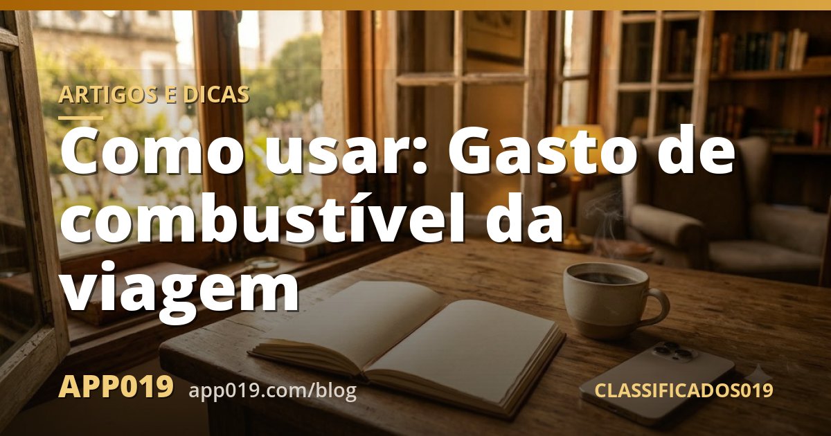 Como usar: Gasto de combustível da viagem