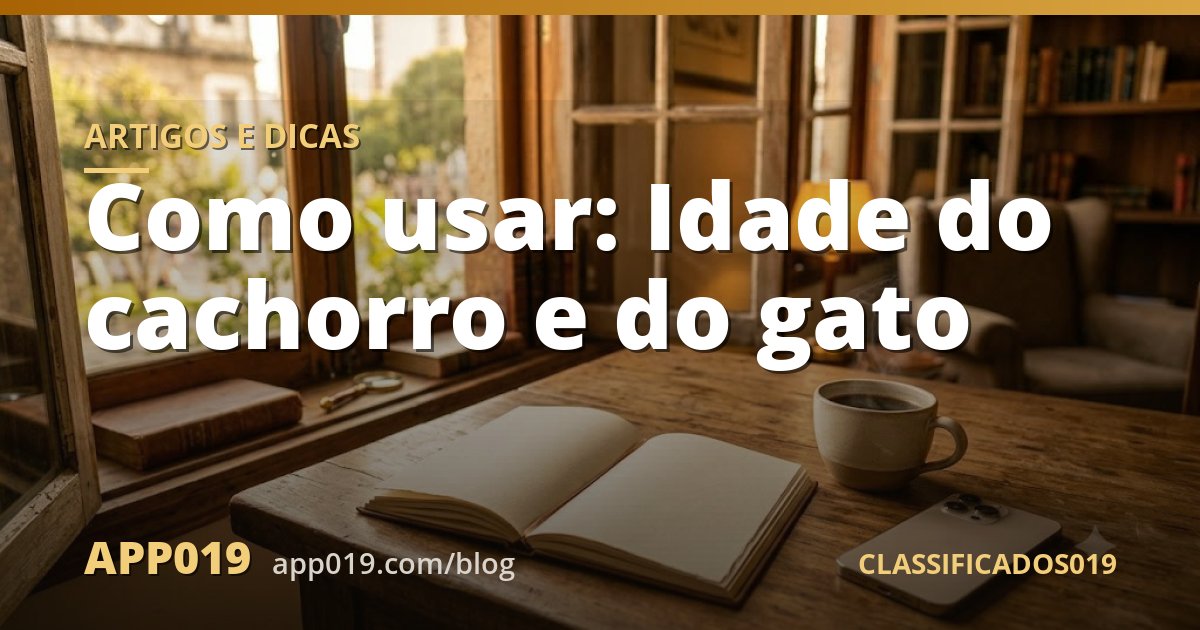 Como usar: Idade do cachorro e do gato