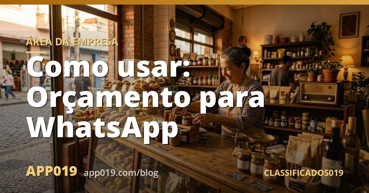 Como usar: Orçamento para WhatsApp
