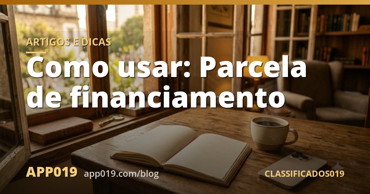 Como usar: Parcela de financiamento