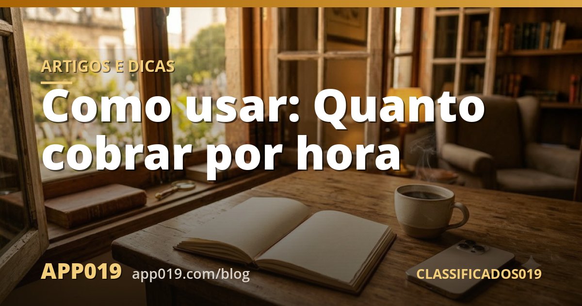 Como usar: Quanto cobrar por hora