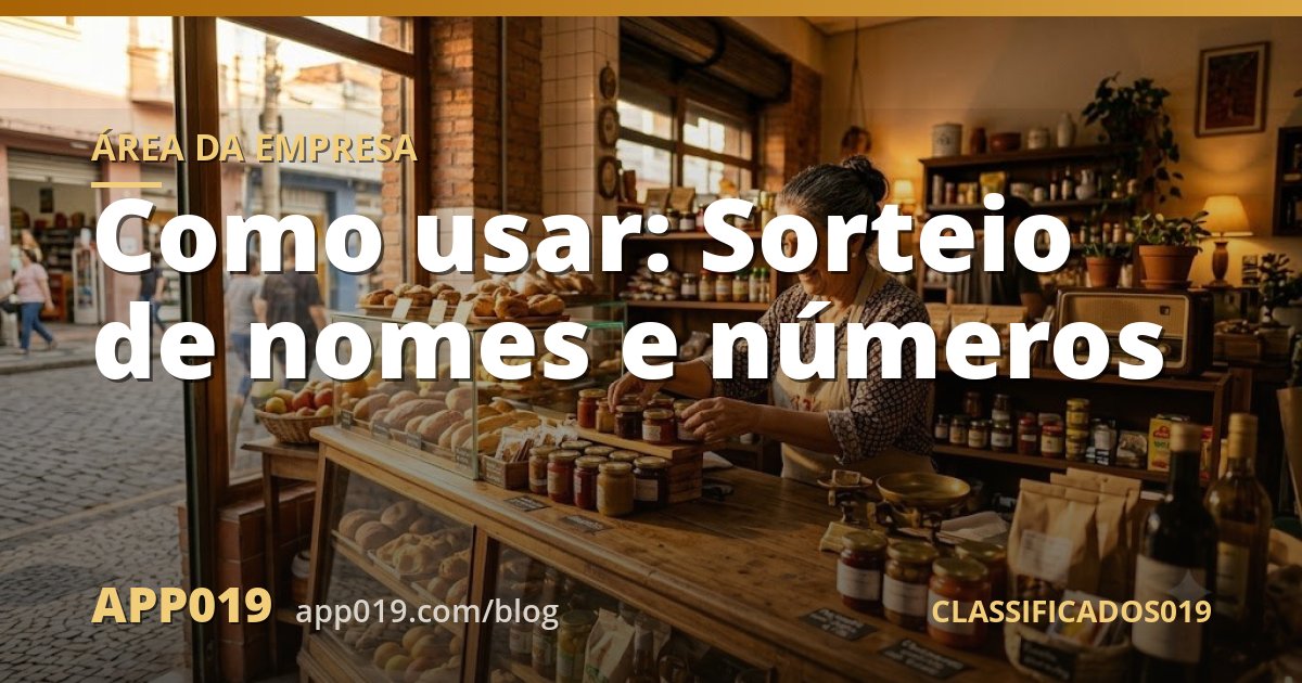Como usar: Sorteio de nomes e números