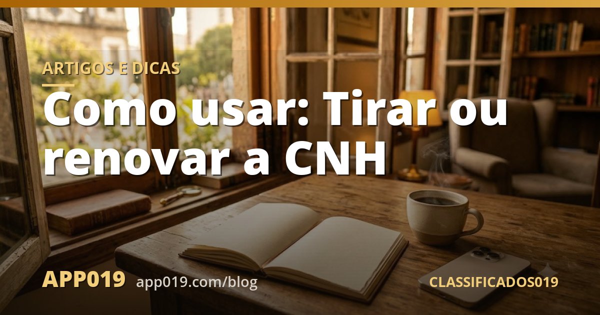 Como usar: Tirar ou renovar a CNH