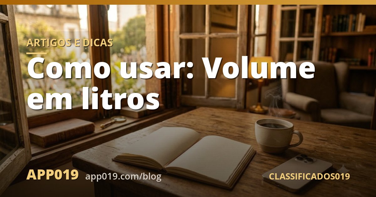 Como usar: Volume em litros