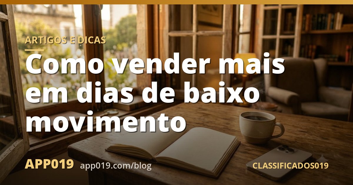 Como vender mais em dias de baixo movimento