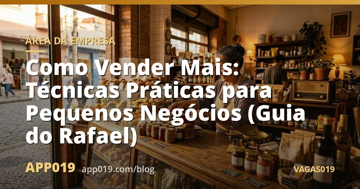 Como Vender Mais: Técnicas Práticas para Pequenos Negócios (Guia do Rafael)