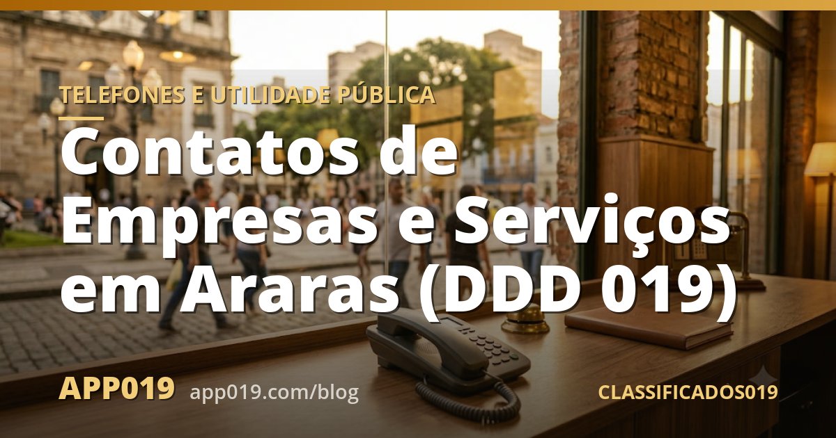 Contatos de Empresas e Serviços em Araras (DDD 019)