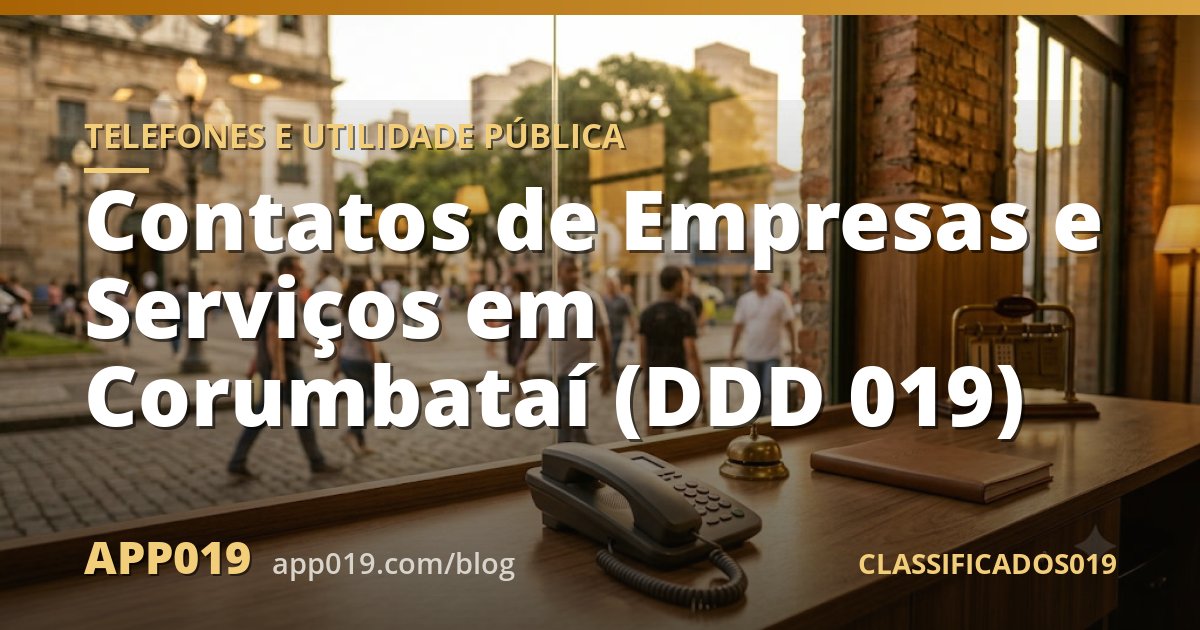 Contatos de Empresas e Serviços em Corumbataí (DDD 019)