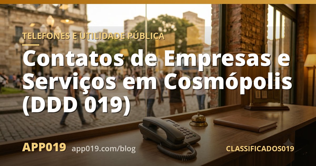 Contatos de Empresas e Serviços em Cosmópolis (DDD 019)