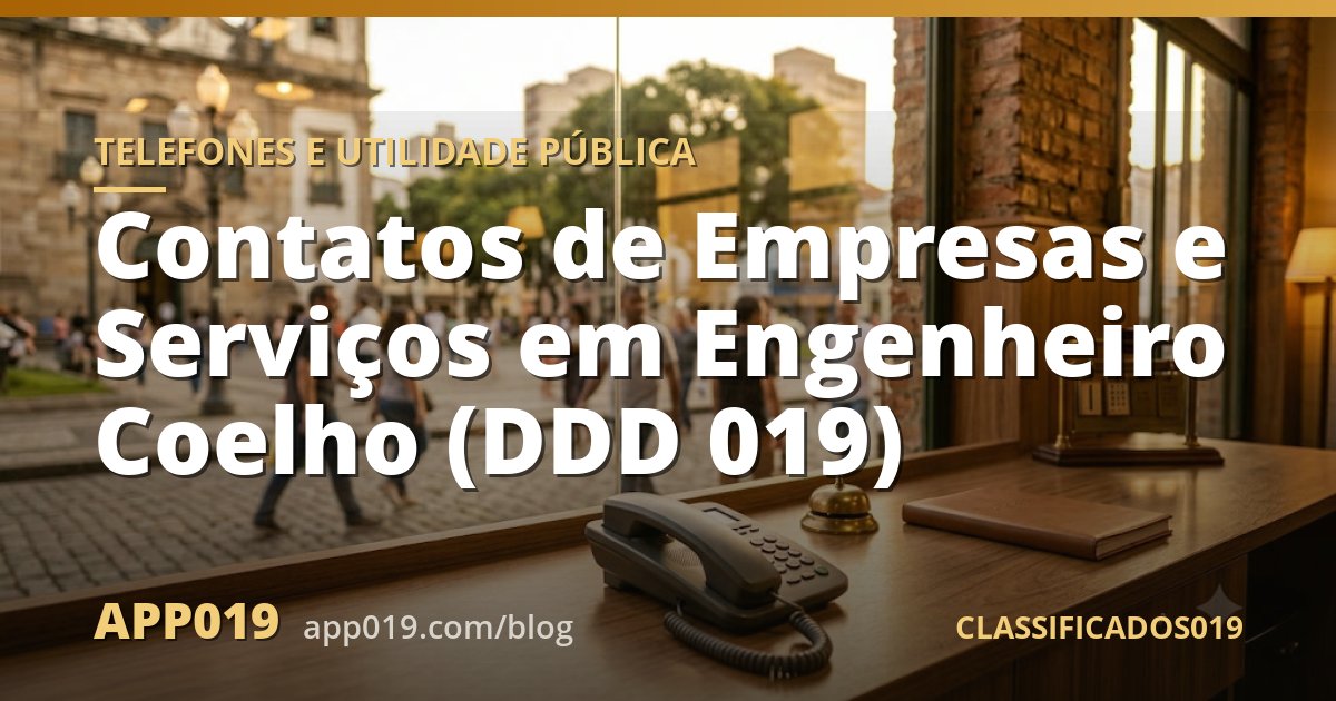 Contatos de Empresas e Serviços em Engenheiro Coelho (DDD 019)