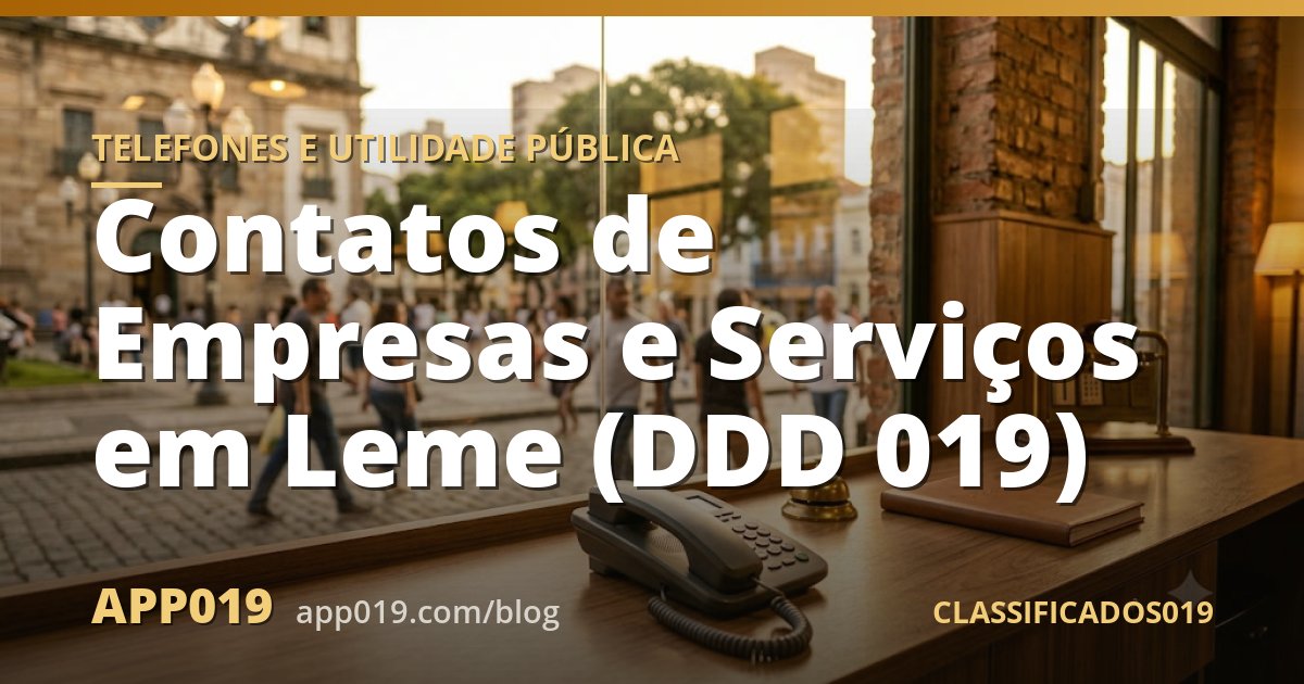 Contatos de Empresas e Serviços em Leme (DDD 019)