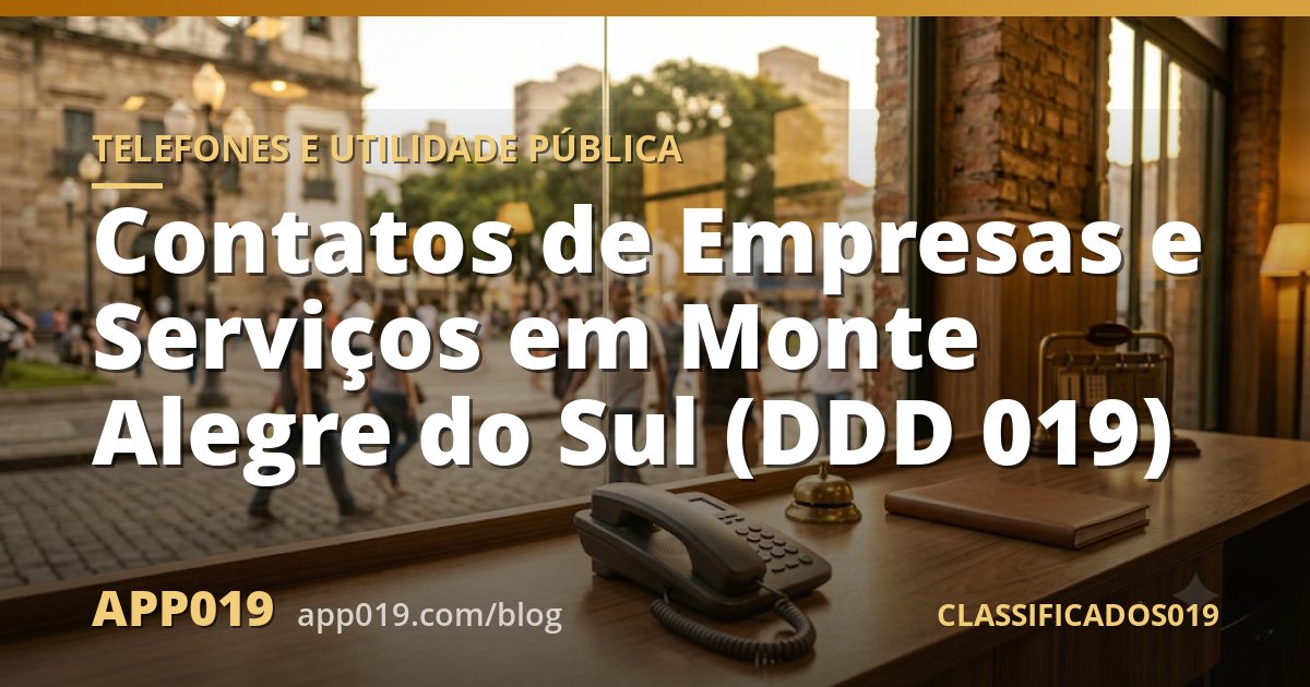 Contatos de Empresas e Serviços em Monte Alegre do Sul (DDD 019)