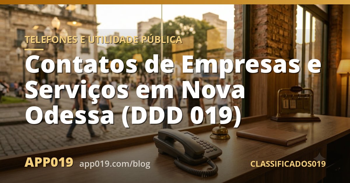 Contatos de Empresas e Serviços em Nova Odessa (DDD 019)