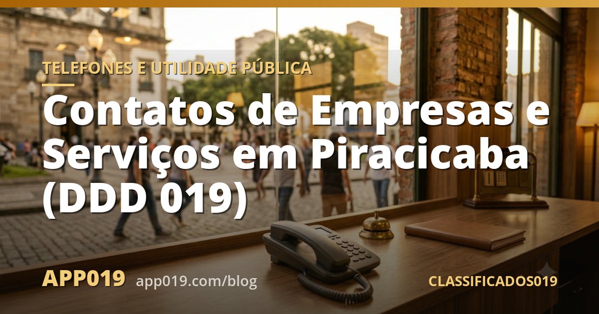 Contatos de Empresas e Serviços em Piracicaba (DDD 019)