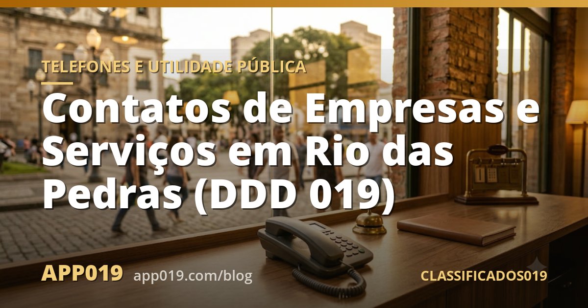 Contatos de Empresas e Serviços em Rio das Pedras (DDD 019)