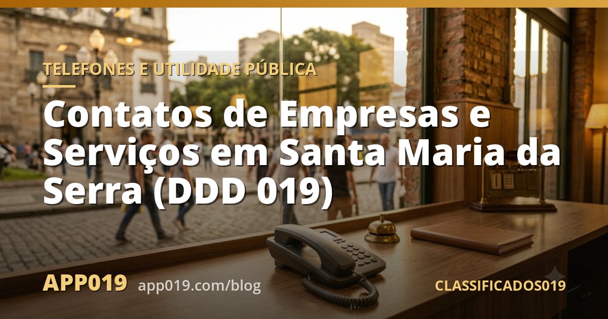 Contatos de Empresas e Serviços em Santa Maria da Serra (DDD 019)