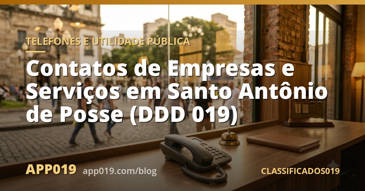 Contatos de Empresas e Serviços em Santo Antônio de Posse (DDD 019)