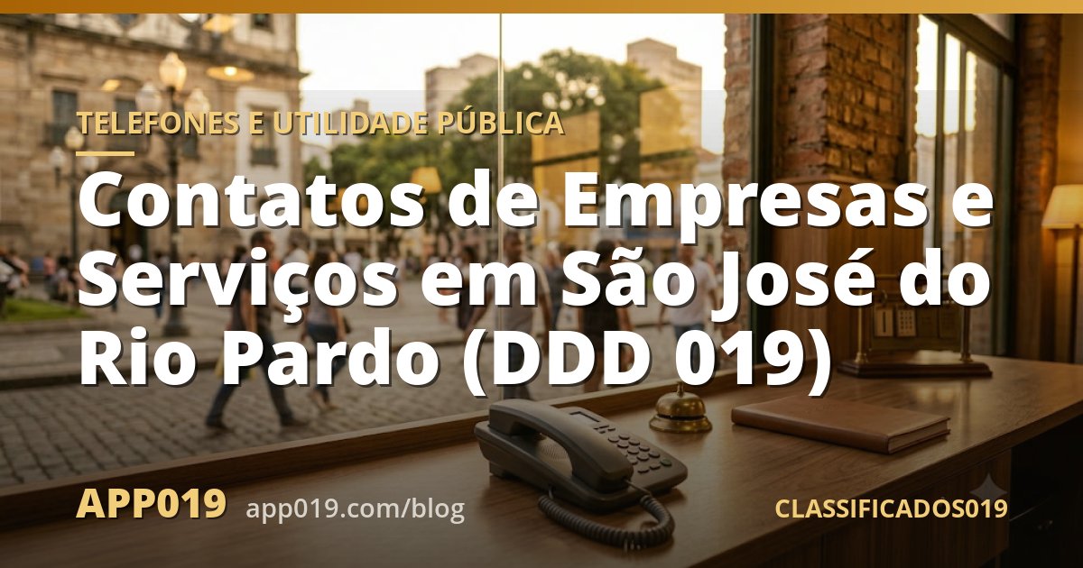 Contatos de Empresas e Serviços em São José do Rio Pardo (DDD 019)