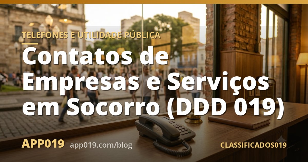 Contatos de Empresas e Serviços em Socorro (DDD 019)
