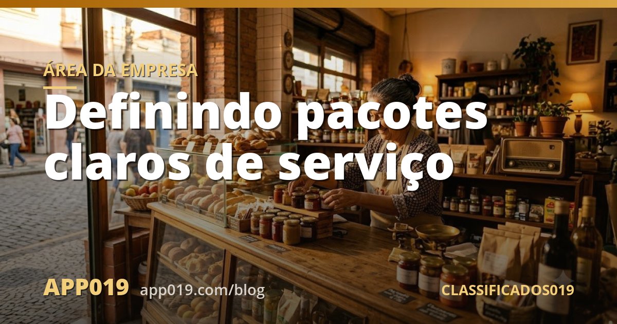 Definindo pacotes claros de serviço