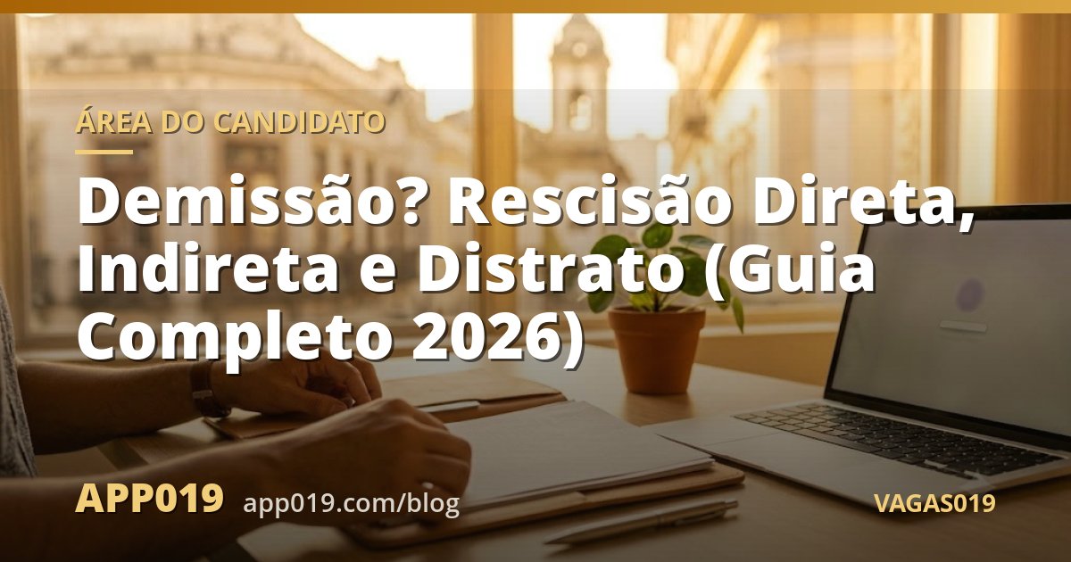Demissão? Rescisão Direta, Indireta e Distrato (Guia Completo)
