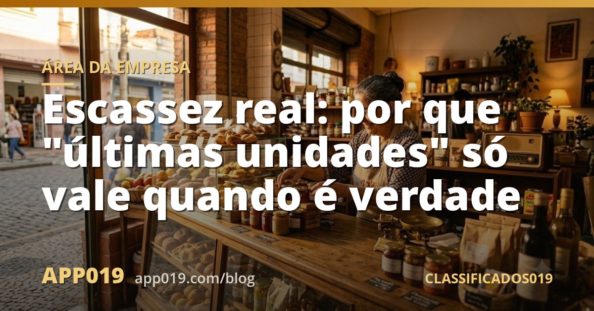 Escassez real: por que "últimas unidades" só vale quando é verdade