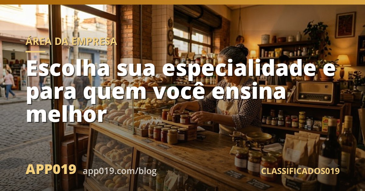 Escolha sua especialidade e para quem você ensina melhor