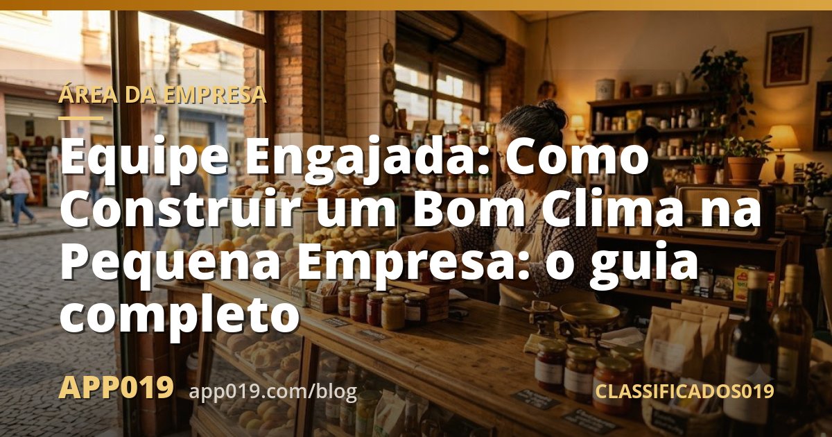 Equipe Engajada: Como Construir um Bom Clima na Pequena Empresa: o guia completo