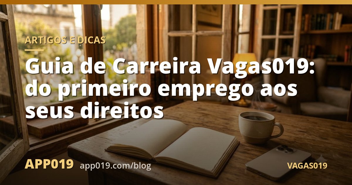 Guia de Carreira Vagas019: do primeiro emprego aos seus direitos