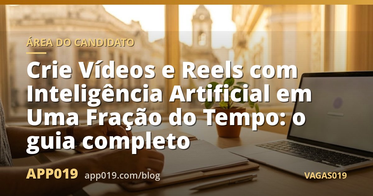 Crie Vídeos e Reels com Inteligência Artificial em Uma Fração do Tempo: o guia completo