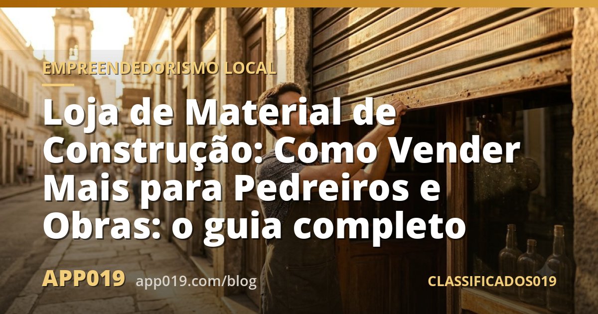 Loja de Material de Construção: Como Vender Mais para Pedreiros e Obras: o guia completo