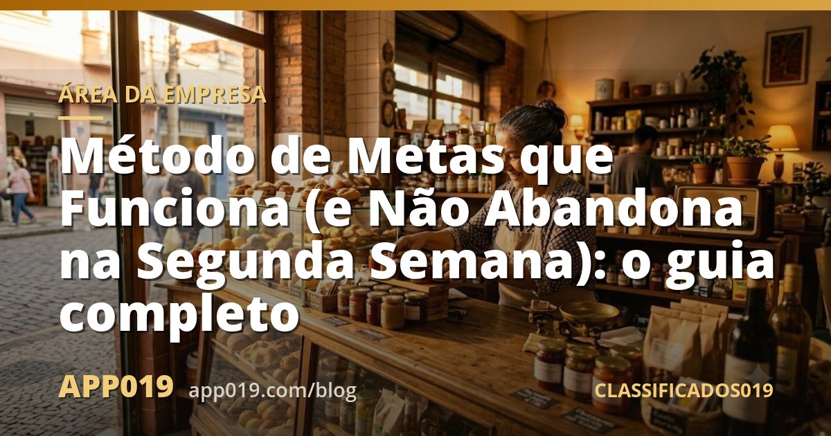 Método de Metas que Funciona (e Não Abandona na Segunda Semana): o guia completo