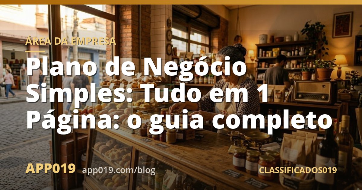 Plano de Negócio Simples: Tudo em 1 Página: o guia completo