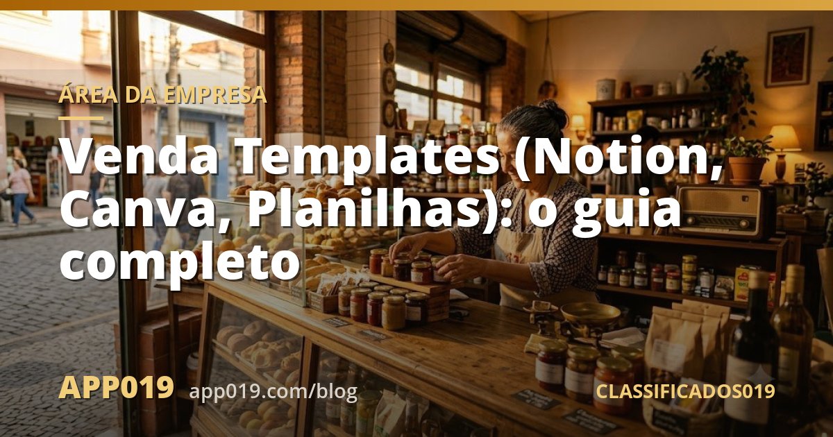 Venda Templates (Notion, Canva, Planilhas): o guia completo