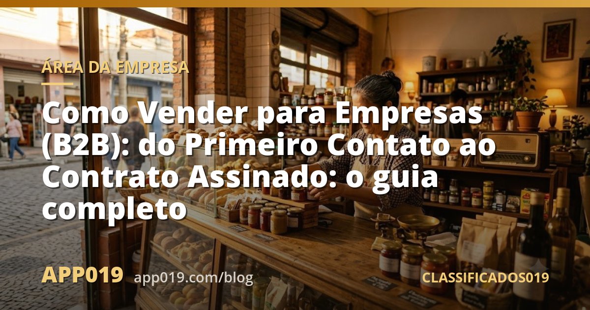Como Vender para Empresas (B2B): do Primeiro Contato ao Contrato Assinado: o guia completo