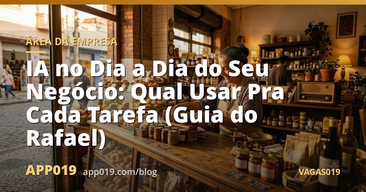 IA no Dia a Dia do Seu Negócio: Qual Usar Pra Cada Tarefa (Guia do Rafael)