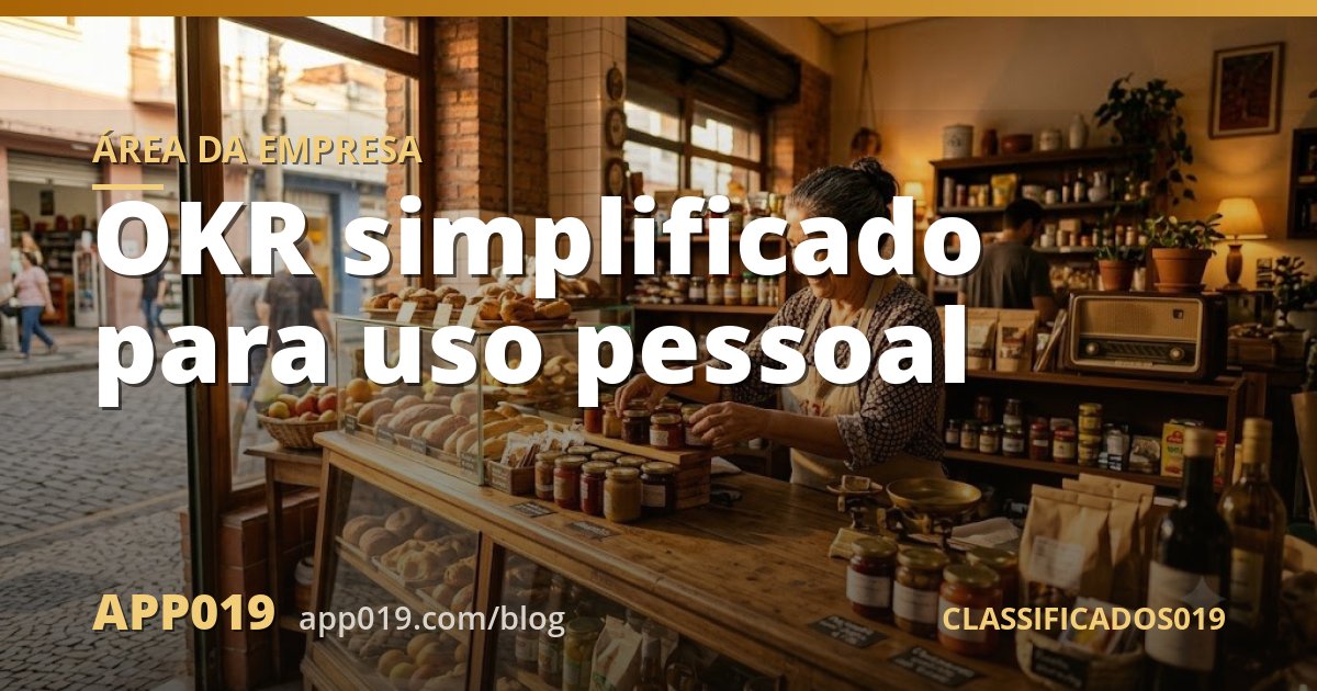 OKR simplificado para uso pessoal