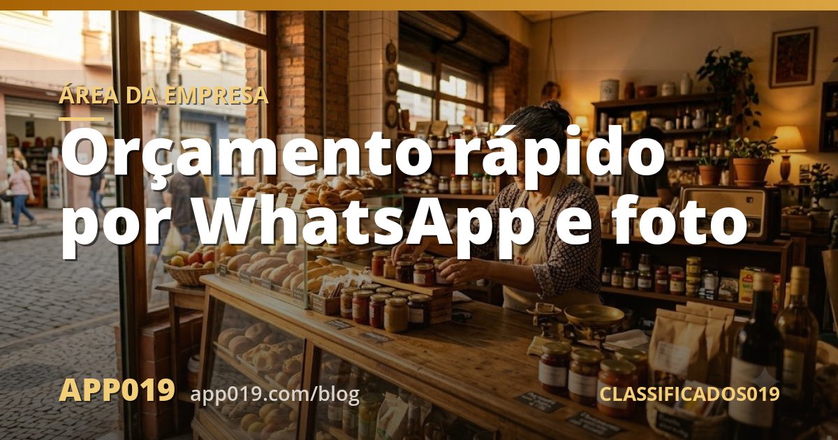 Orçamento rápido por WhatsApp e foto