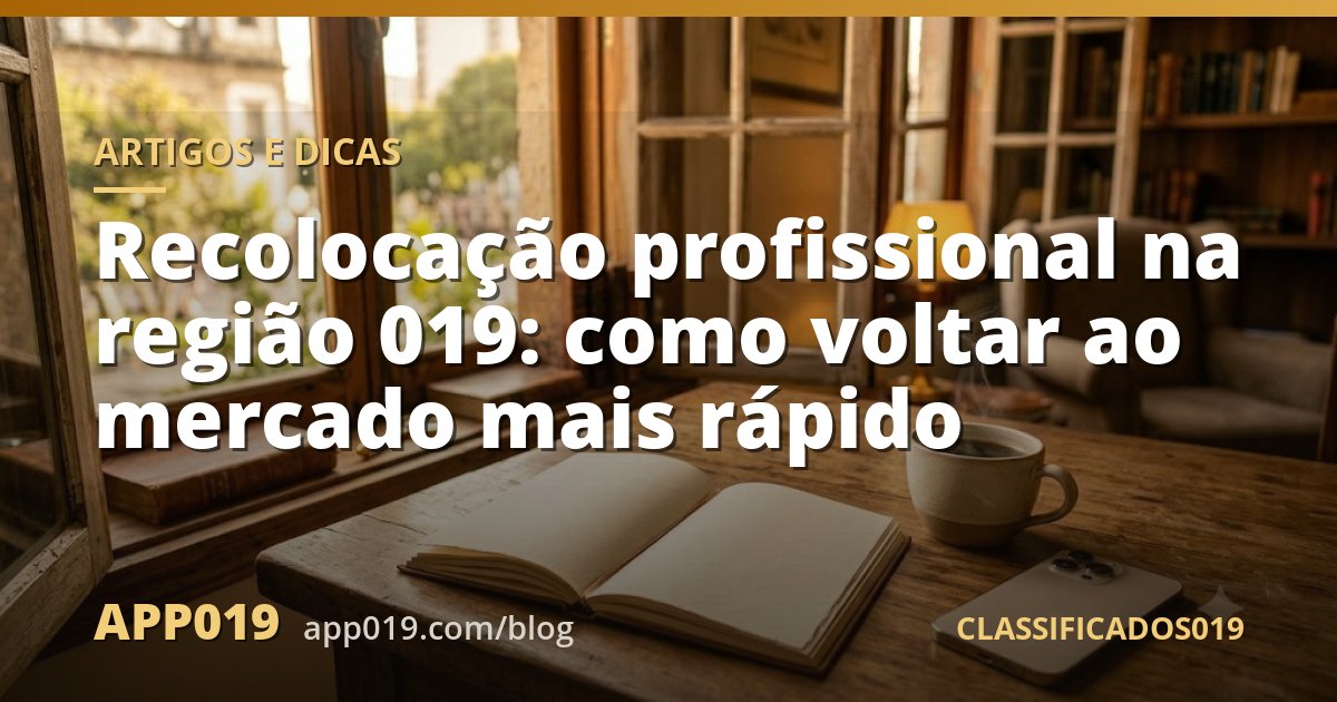 Recolocação profissional na região 019: como voltar ao mercado mais rápido