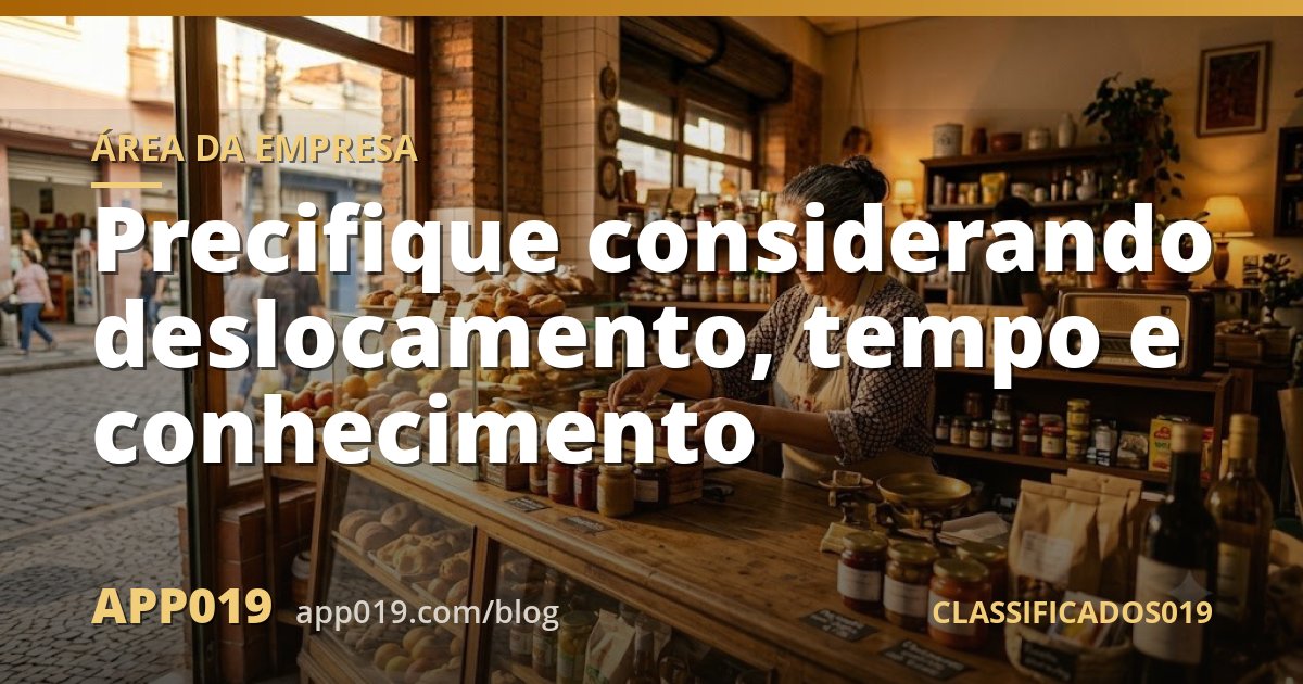 Precifique considerando deslocamento, tempo e conhecimento