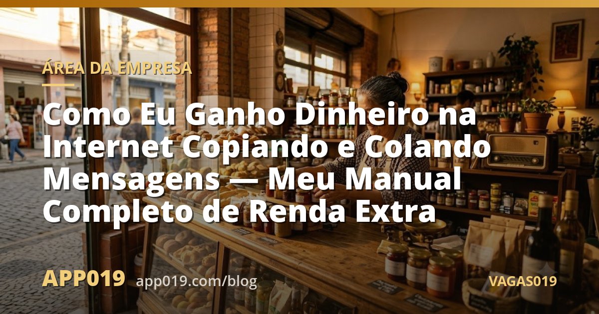 Como Eu Ganho Dinheiro na Internet Copiando e Colando Mensagens — Meu Manual Completo de Renda Extra